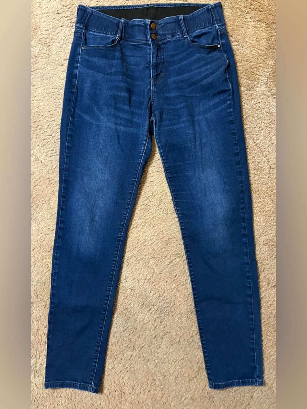Apt 9Straight Leg Jeans Size 14 Dark Wash Stretch Mid Rise Comfort Waistband